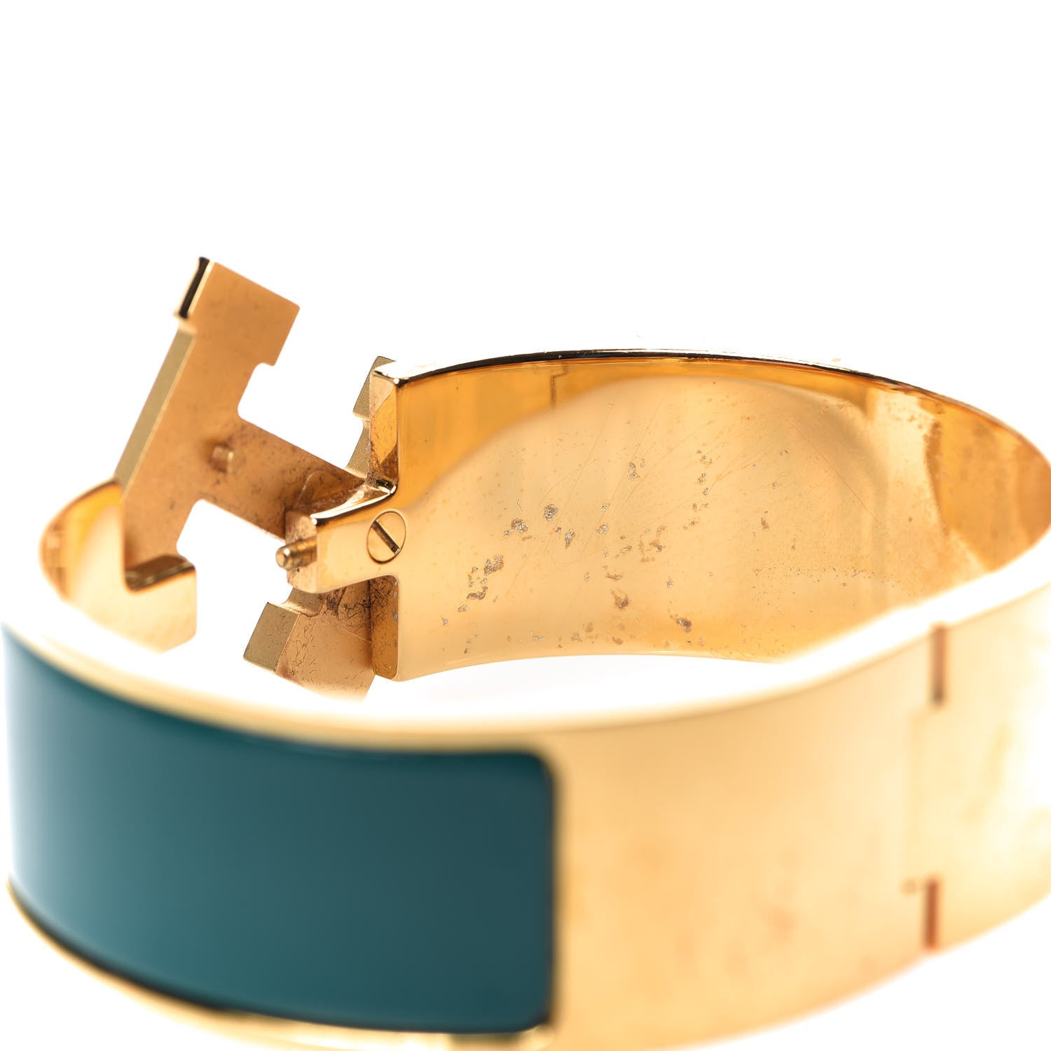 Hermes Enamel Wide Clic Clac H Bracelet PM Malachite 5 of 7