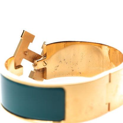 Hermes Enamel Wide Clic Clac H Bracelet PM Malachite 5 of 7