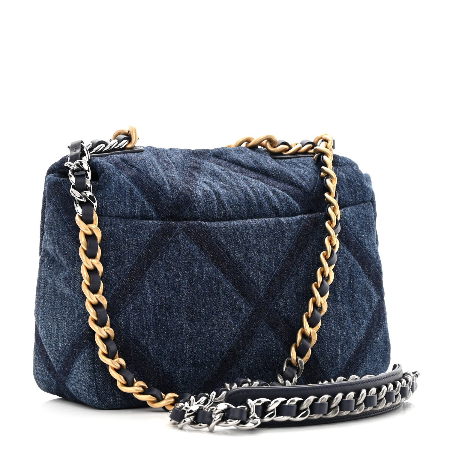 Chanel Denim Quilted Medium Chanel 19 Flap Blue 3 of 12