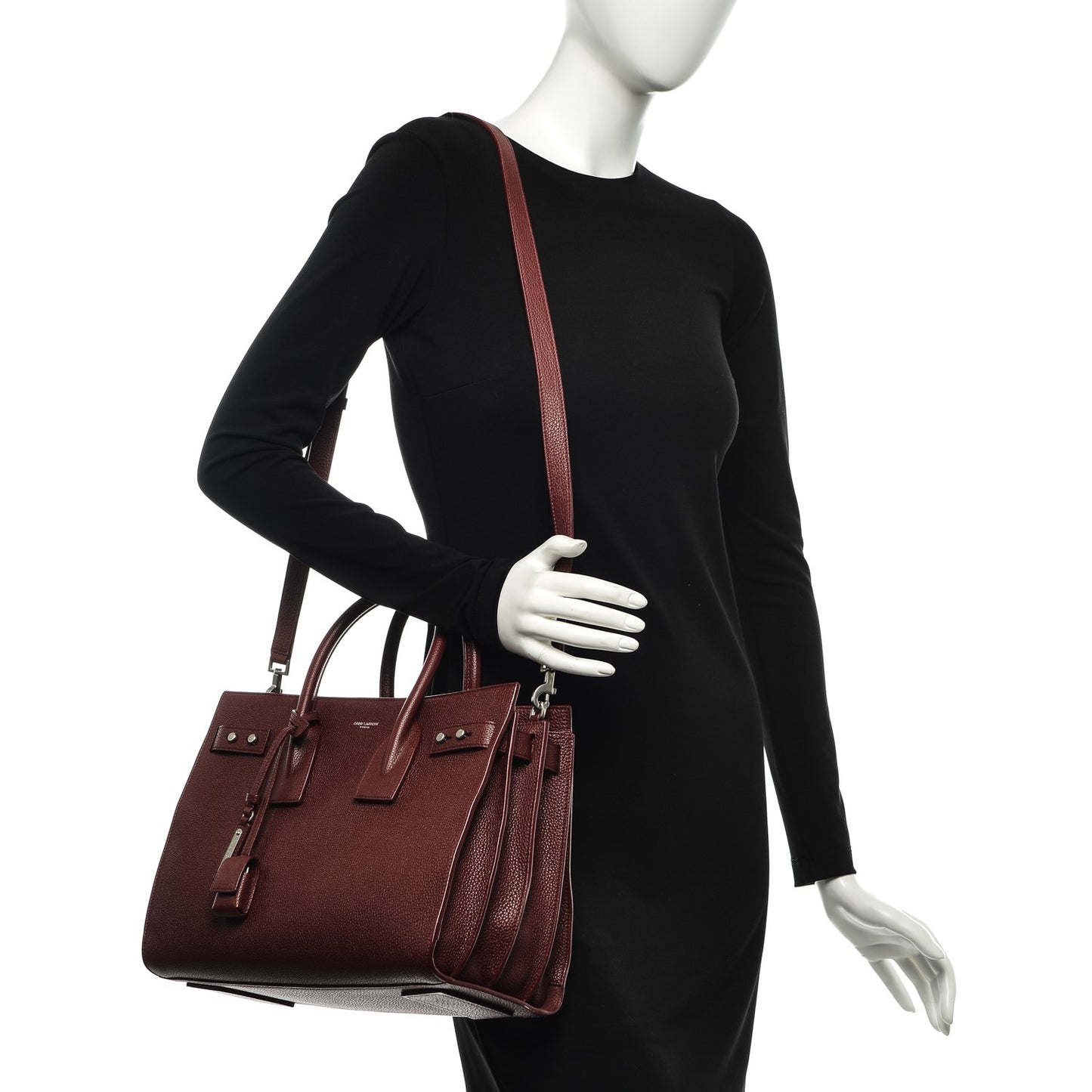 Grained Calfskin Small Supple Sac De Jour Dark Pallisandre