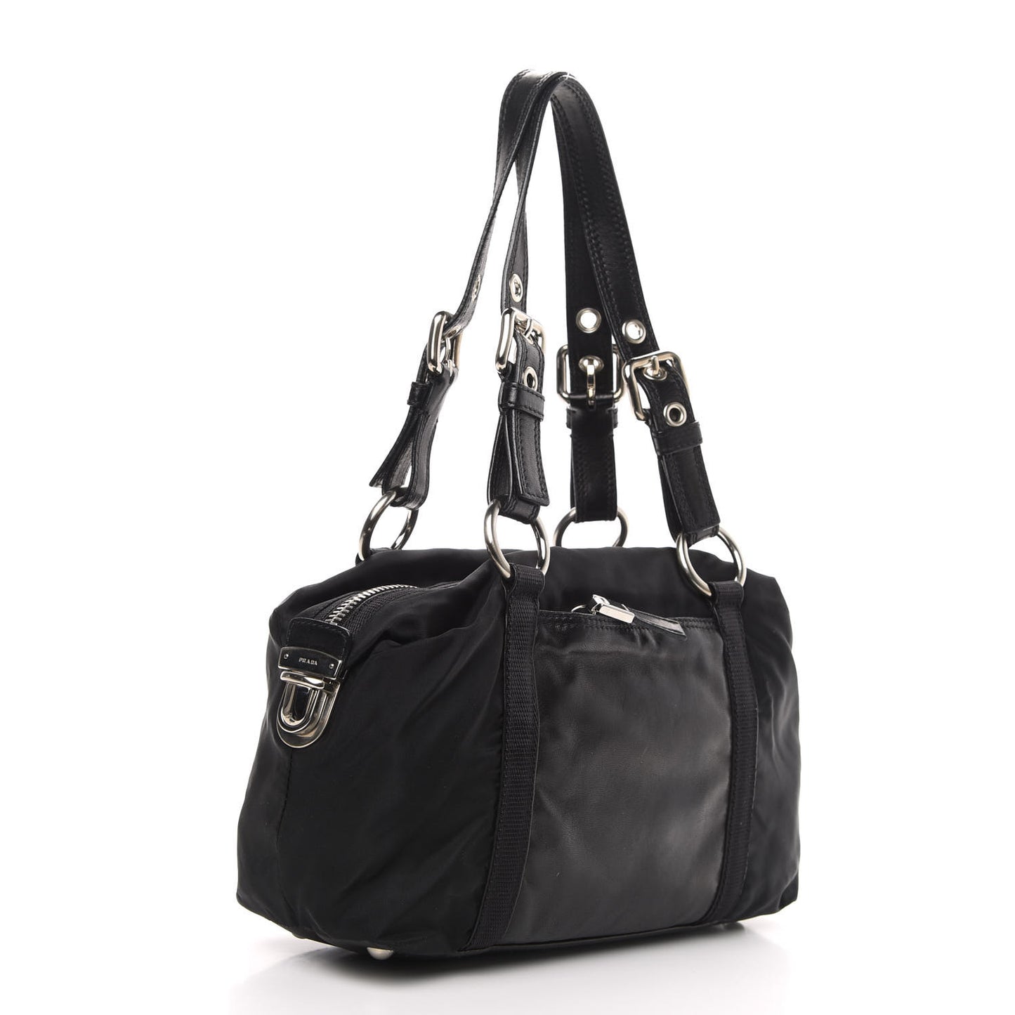 Tessuto Nylon Tape Shoulder Bag Black