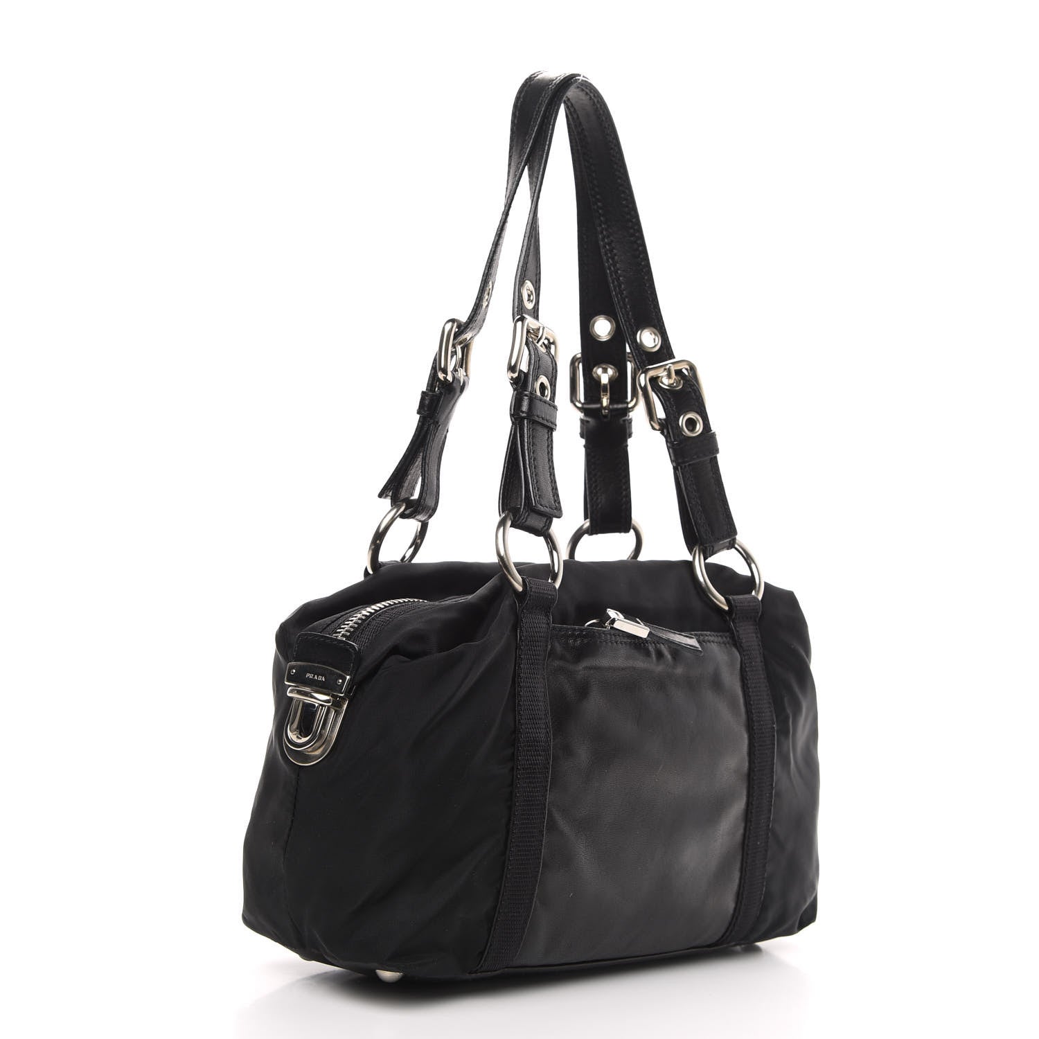 Prada Tessuto Nylon Tape Shoulder Bag Black 3 of 10