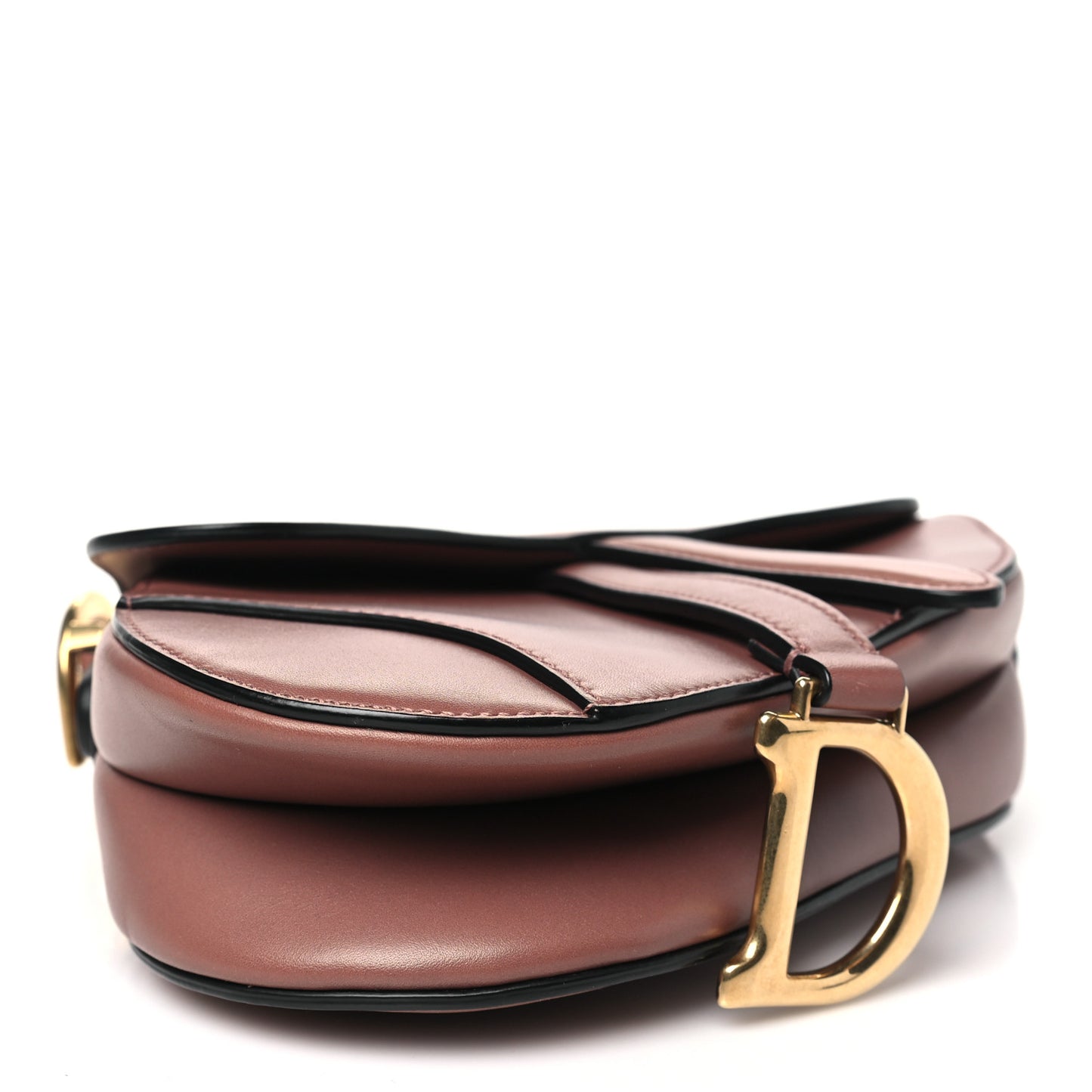 Calfskin Mini Saddle Bag Taupe
