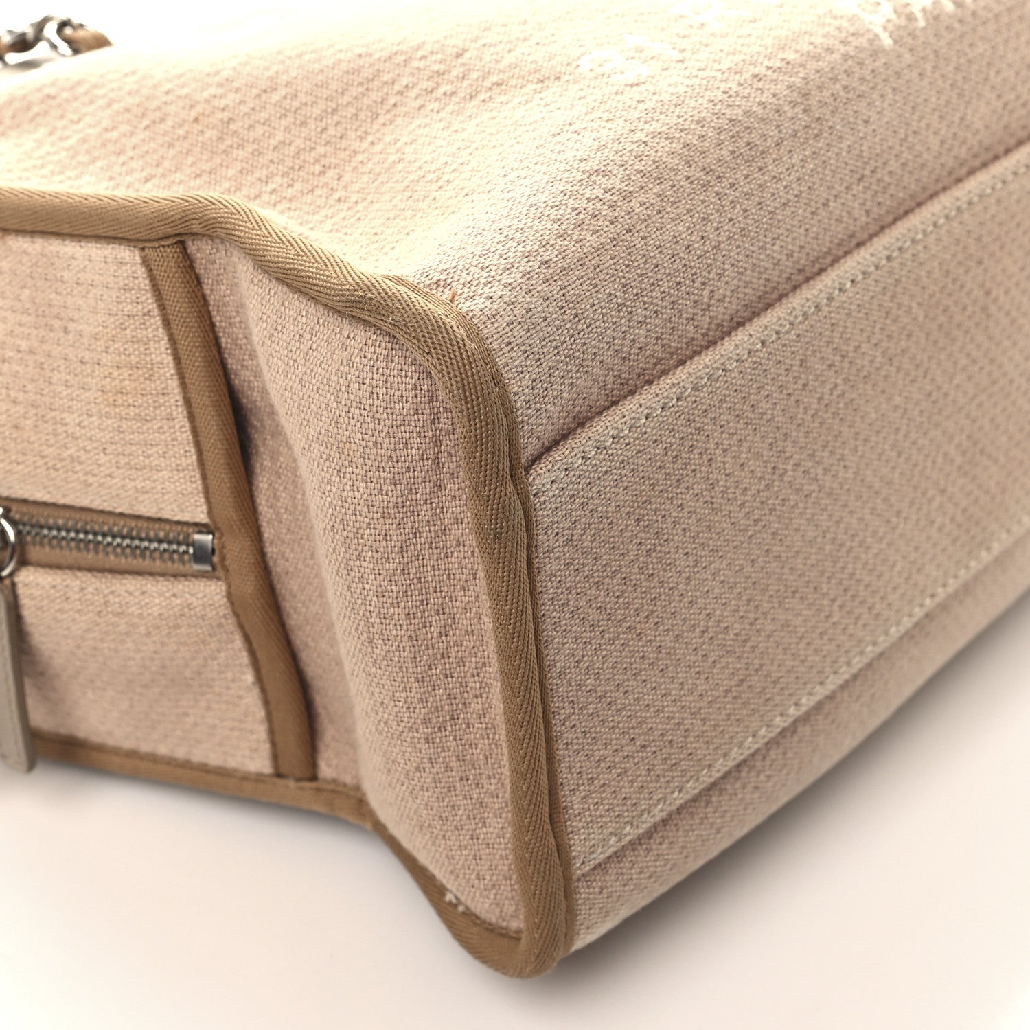 Chanel Canvas Deauville Bowling Bag Ecru 9 of 10