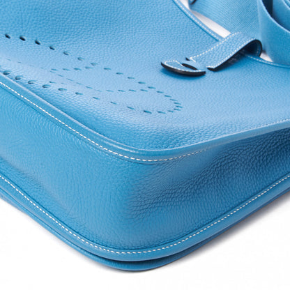 Hermes Taurillon Clemence Evelyne III GM Blue Jean 4 of 8