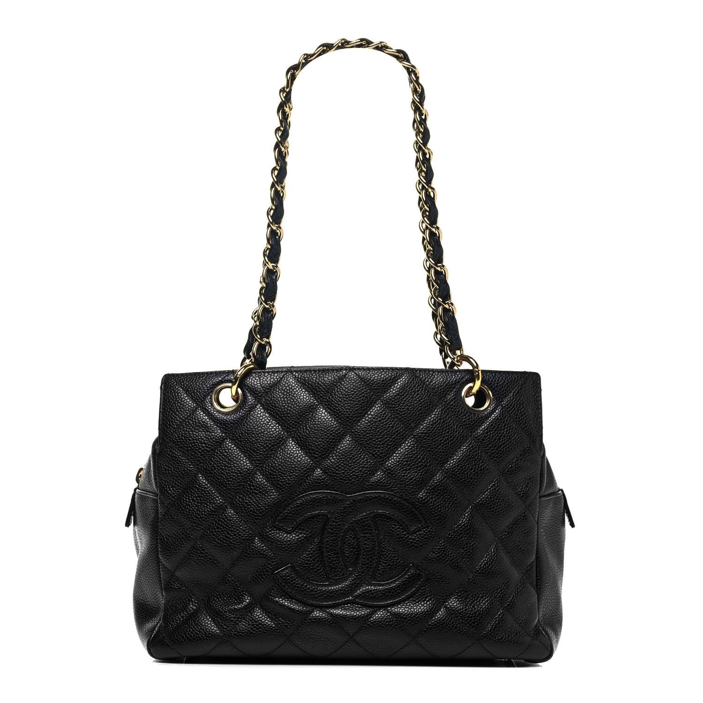 Caviar Quilted Petit Timeless Tote PTT Black