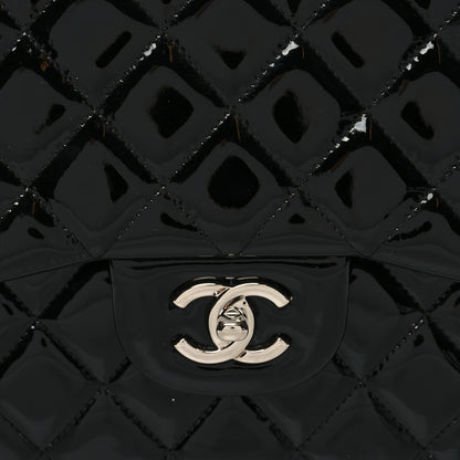 Chanel Patent Quilted Jumbo Double Flap Black 9 of 11