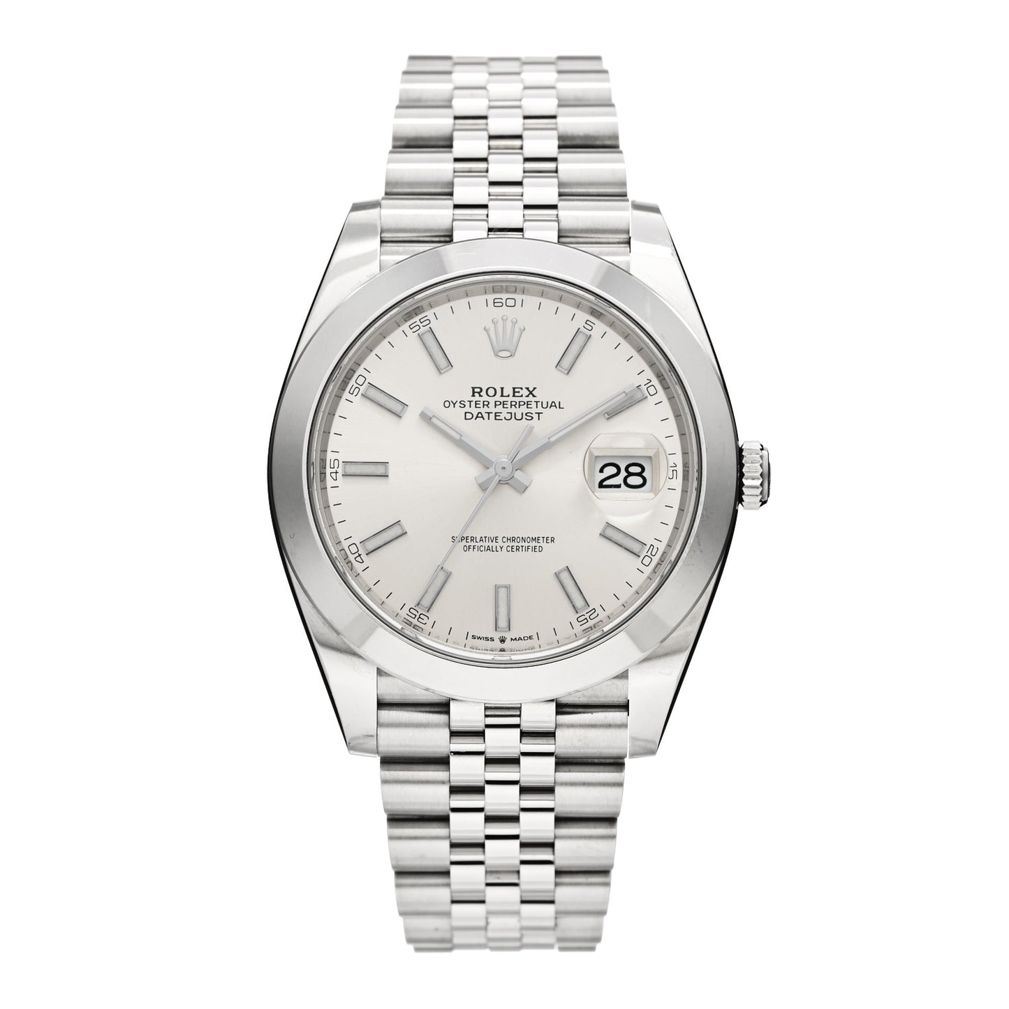 Stainless Steel 41mm Oyster Perpetual Datejust Watch Silver 126300