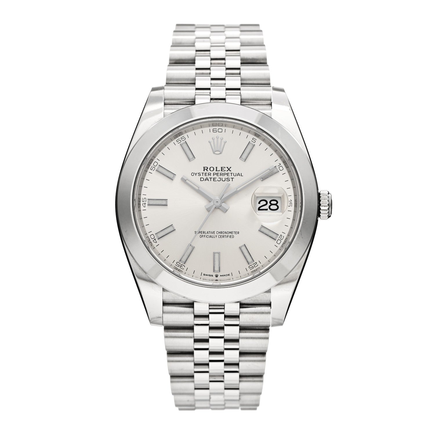 Rolex Stainless Steel 41mm Oyster Perpetual Datejust Watch Silver 126300 1 of 5