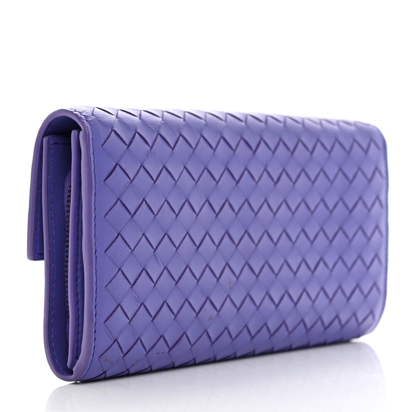 Nappa Intrecciato Continental Flap Wallet Lavender