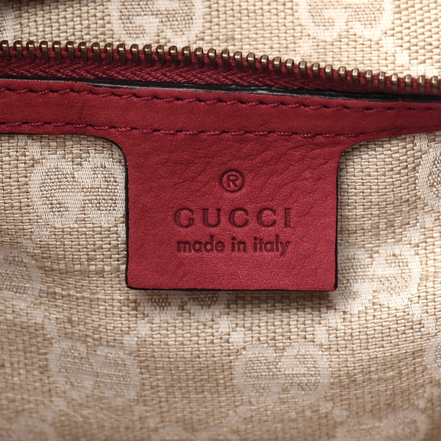 Gucci Nubuck Medium Soft Stirrup Shoulder Bag Red 6 of 15