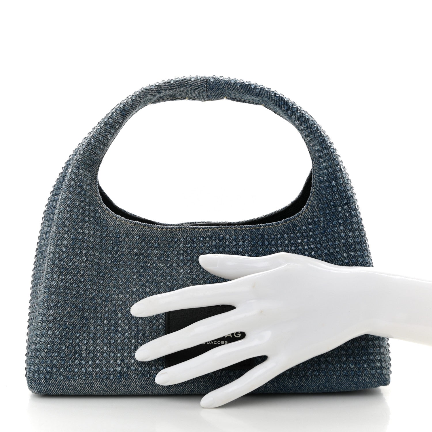 Marc Jacobs Denim Crystal Mini The Sack Bag Light Blue 3 of 10