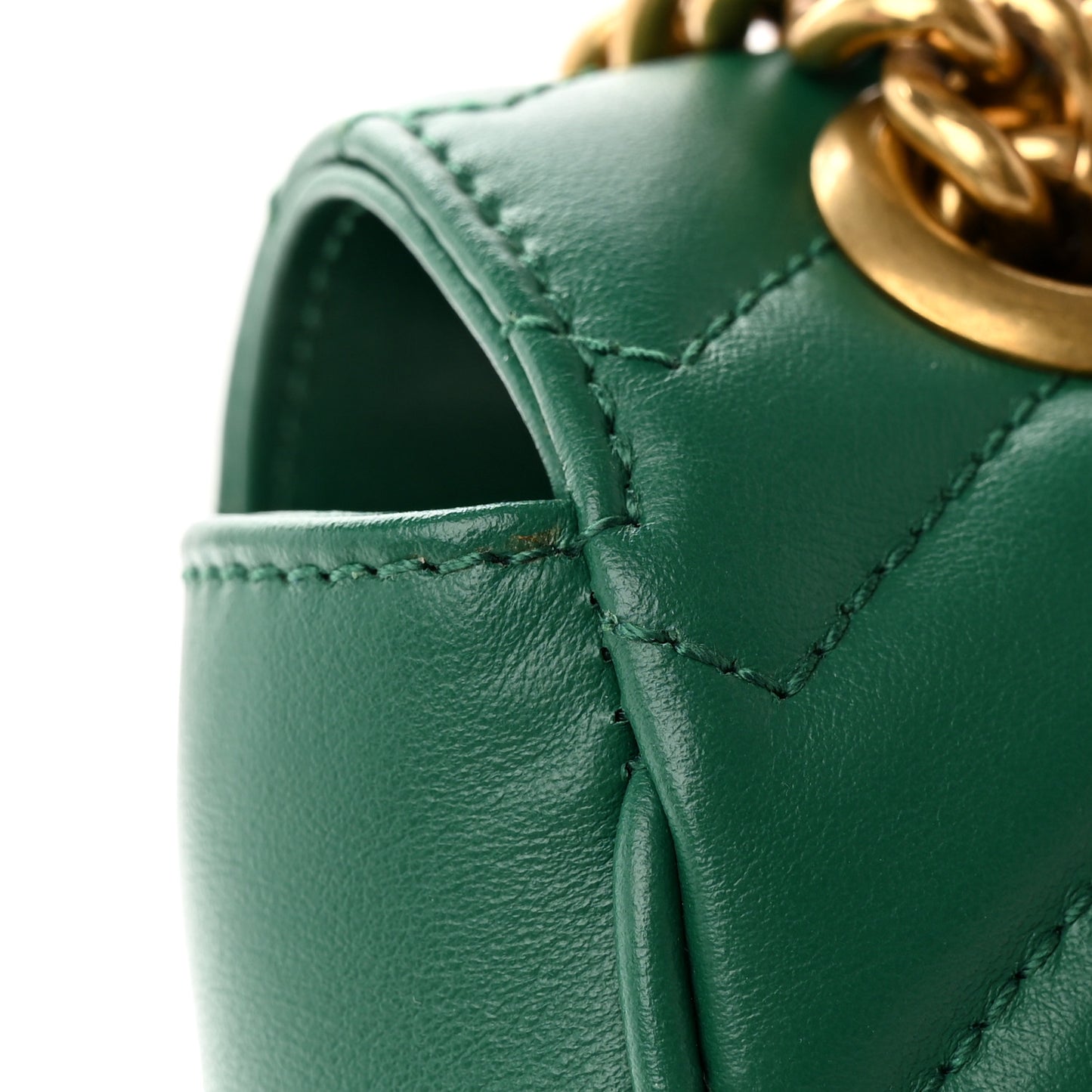 Calfskin Matelasse Small GG Marmont Shoulder Bag Emerald Green