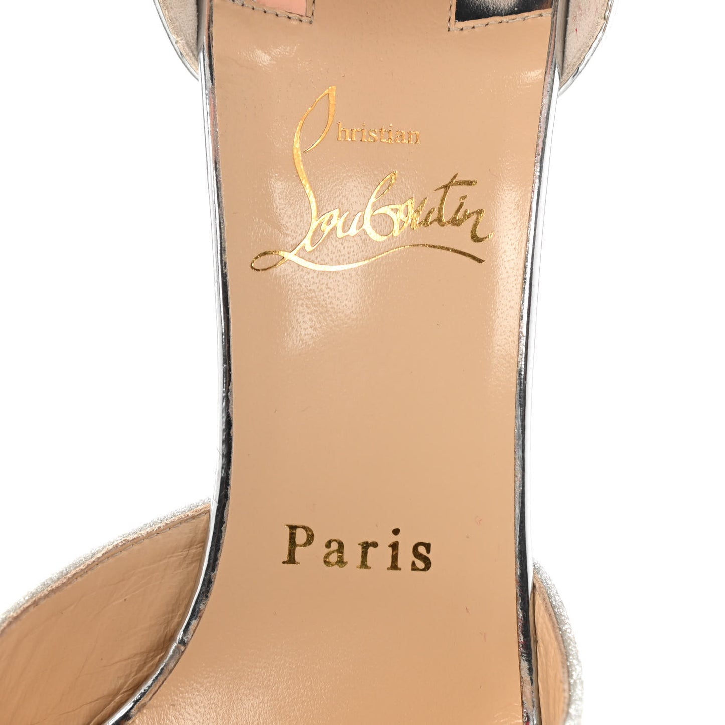 Glitter Calfskin Planisfemme 120 Peep Toe Sandals 37 Silver