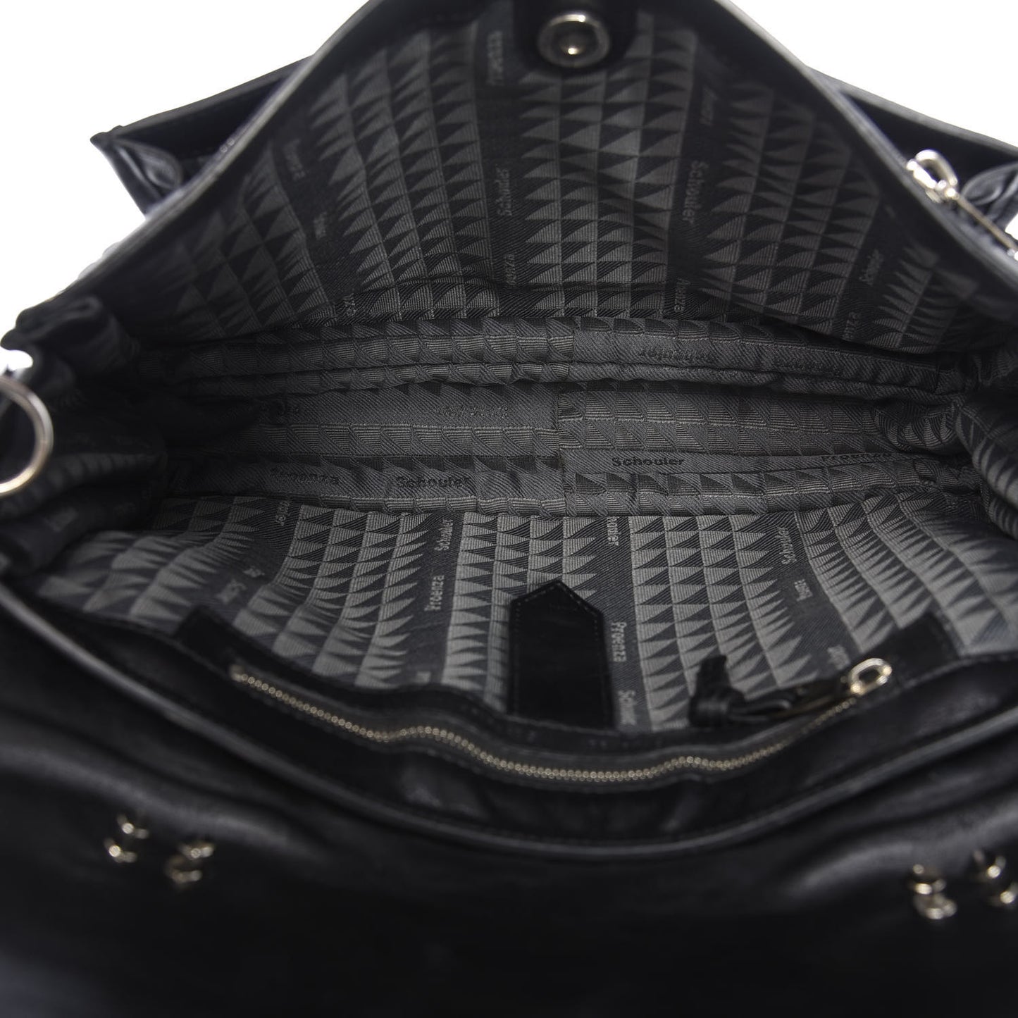 Woven Calfskin PS1 Medium Satchel Black