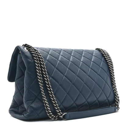 Chanel Goatskin Quilted Medium Flap Blue 3 of 10