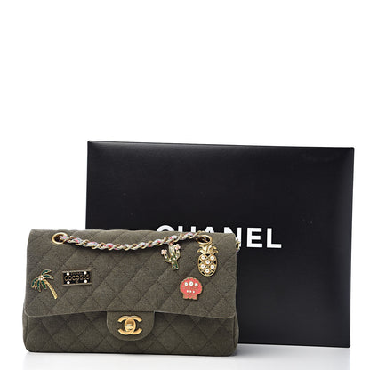 Chanel Toile Quilted Medium Cuba Double Flap Khaki 11 of 11