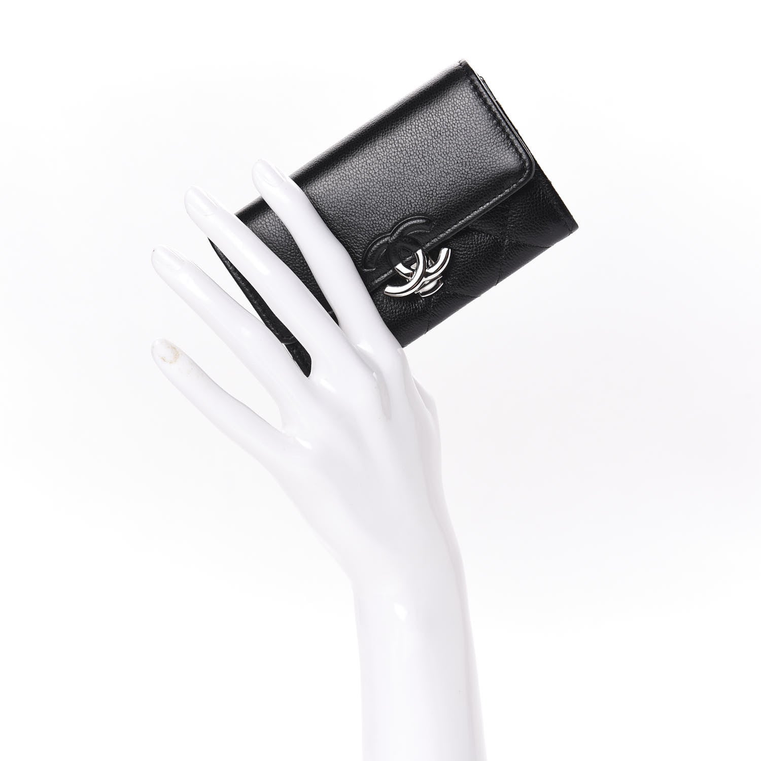 Chanel Caviar Quilted CC Box Flap Card Holder Black 2 of 9