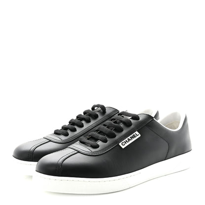 Chanel Calfskin CC Uniform Womens Sneakers 40 Black 4 of 9