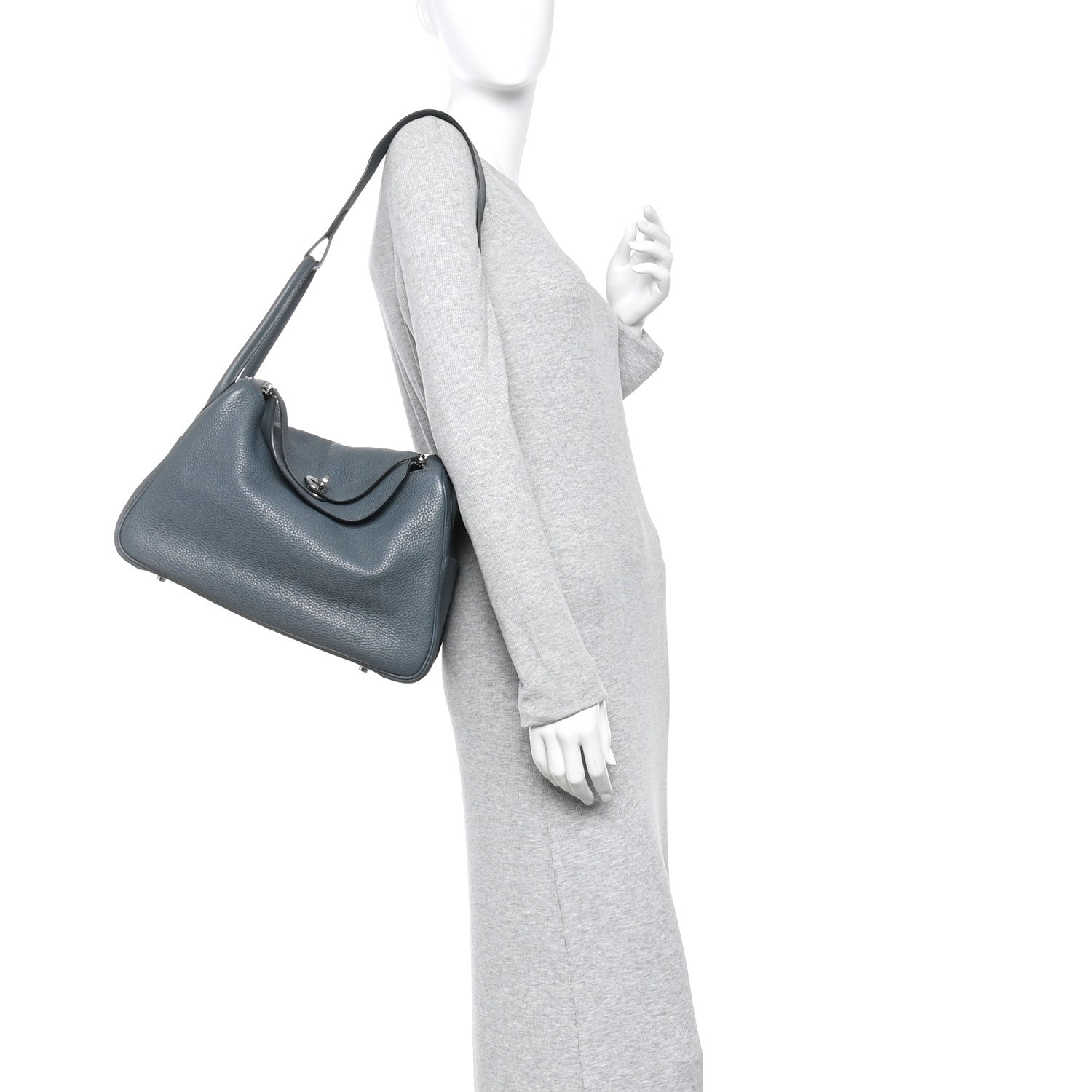 Hermes Taurillon Clemence Lindy 34 Bleu Orage 2 of 10
