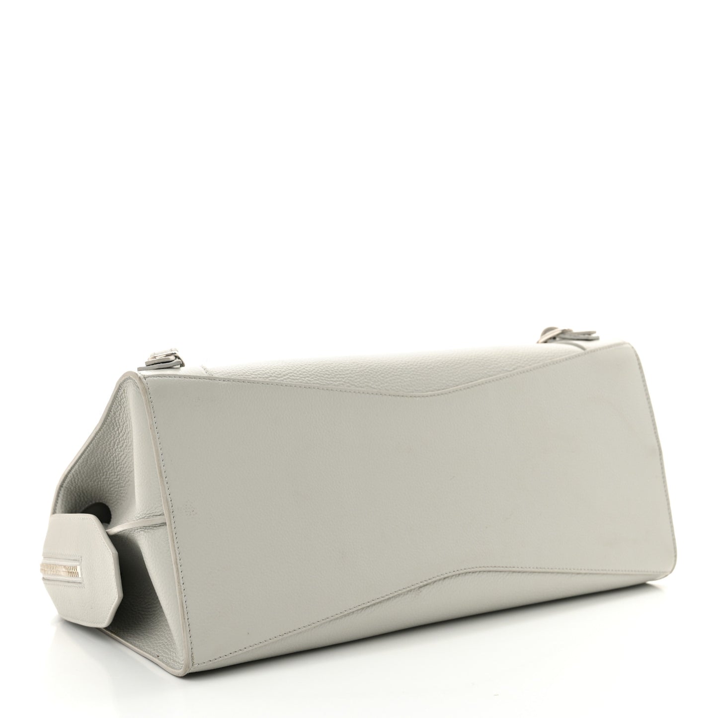 Grained Calfskin Silver Hardware Neo Classic City Light Grey