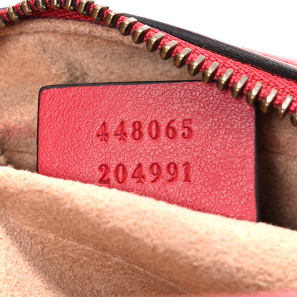 Gucci Calfskin Matelasse Mini GG Marmont Chain Shoulder Bag Hibiscus Red 7 of 10