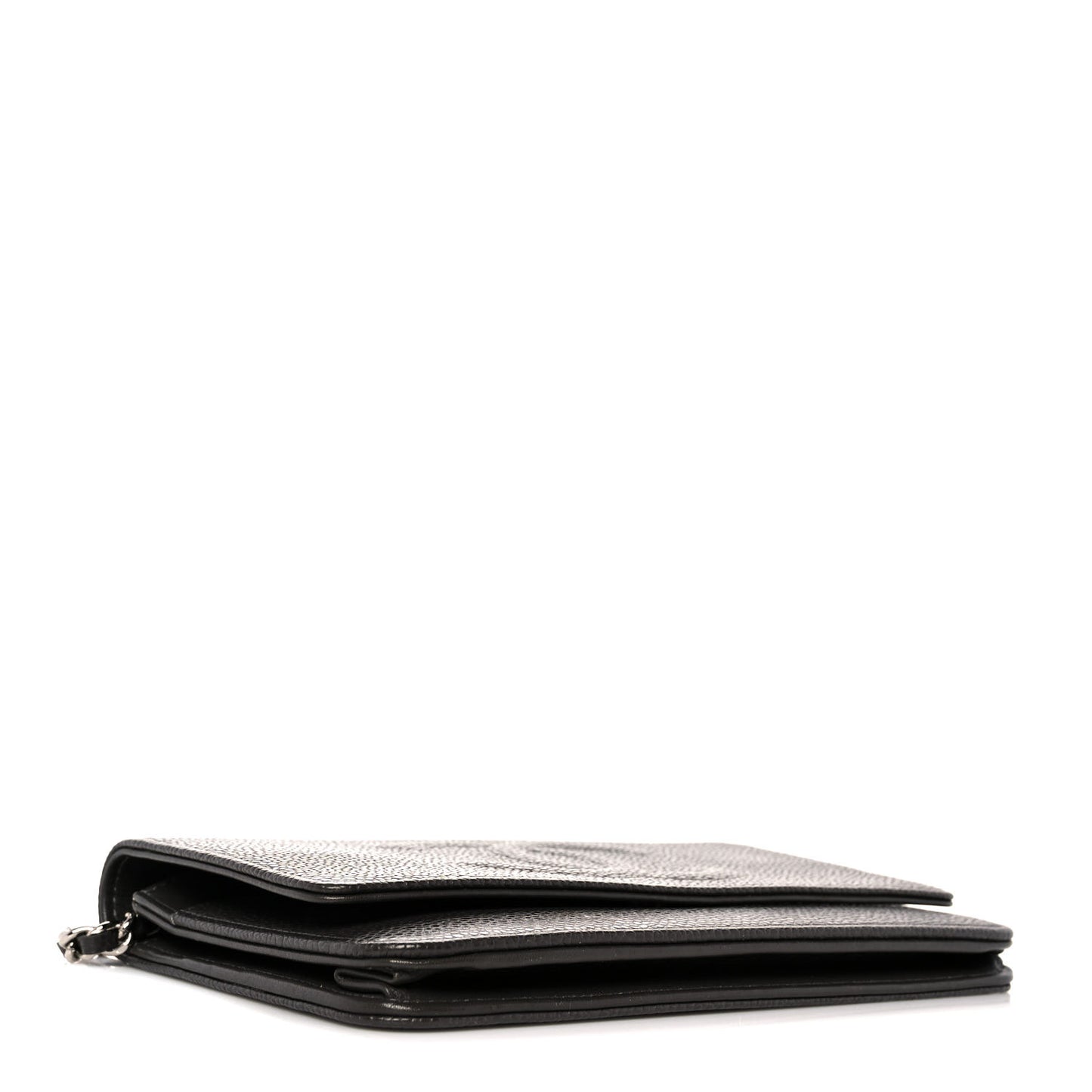 Metallic Caviar Timeless CC Wallet On Chain WOC Dark Silver