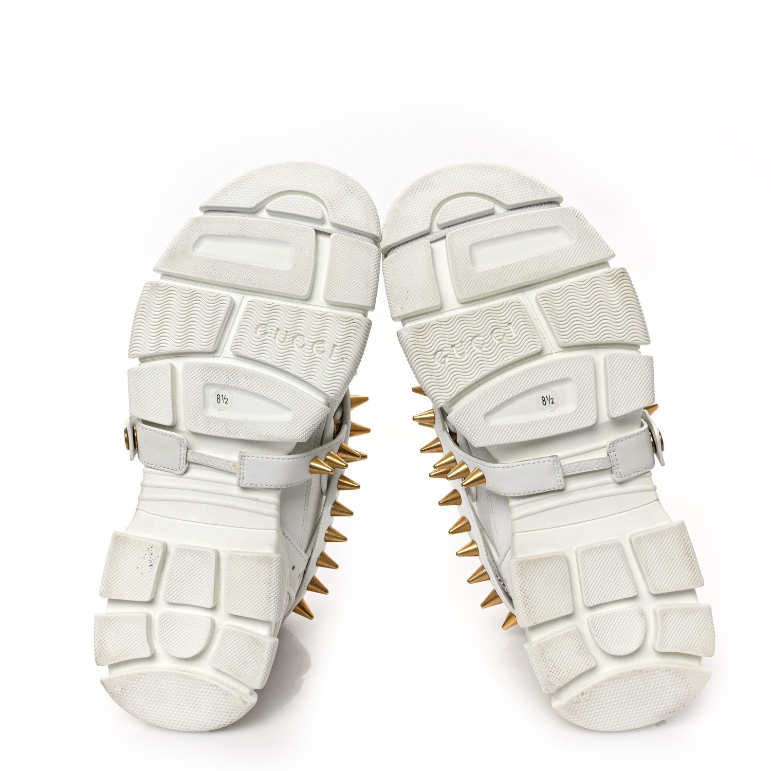 Gucci X SEGA Reflective Fabric Technical Canvas Removable Studs Mens Flashtrek Sneakers 8.5 Great White 5 of 7