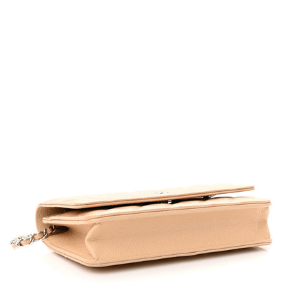 Chanel Caviar Quilted Wallet on Chain WOC Beige 4 of 11