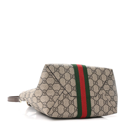 Gucci GG Supreme Monogram Web Small Ophidia Top Handle Bucket Bag Brown 4 of 10