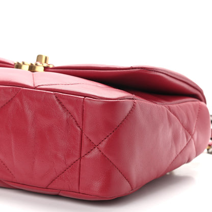 Chanel Goatskin Quilted Medium Chanel 19 Flap Dark Pink 10 of 11