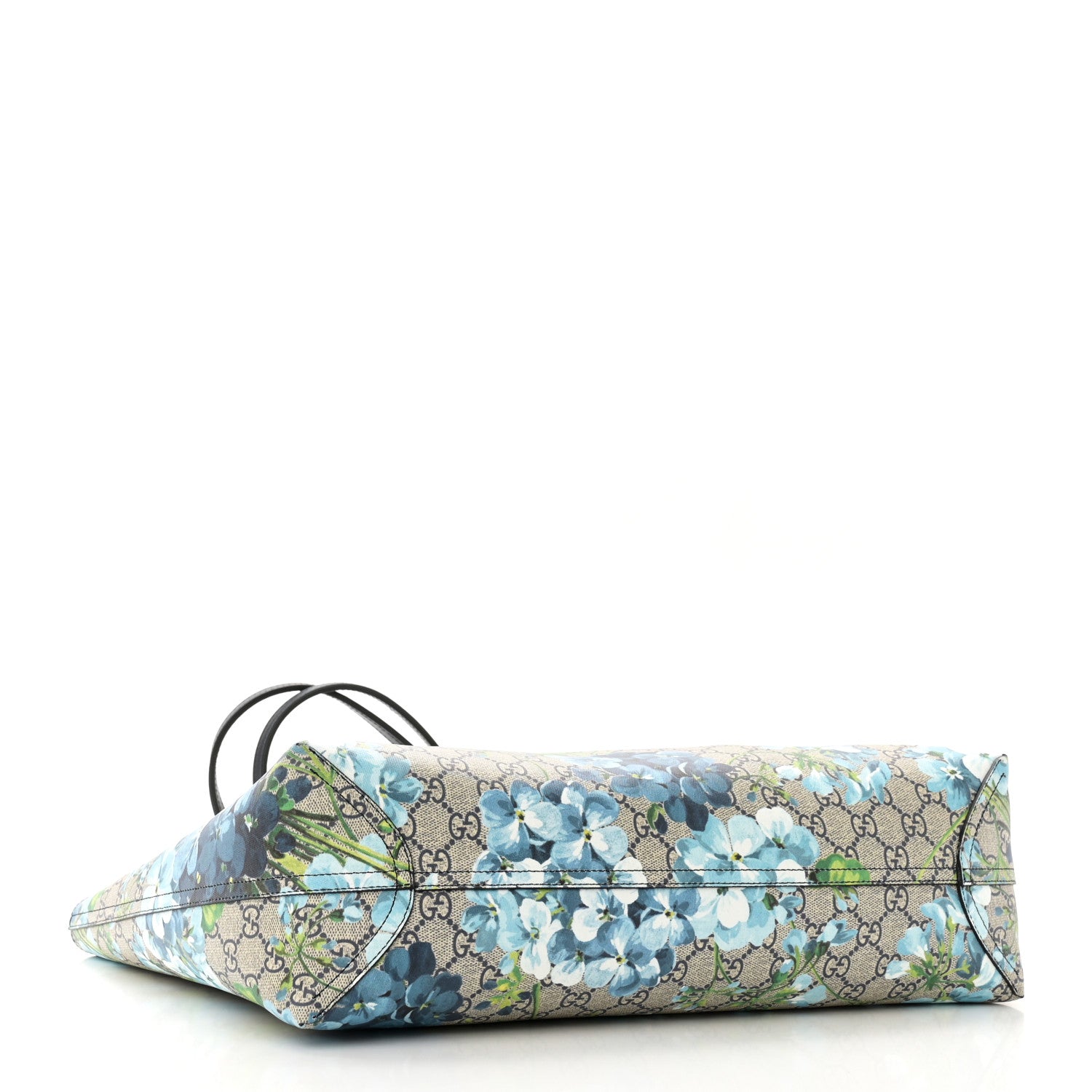 Gucci GG Supreme Monogram Blooms Medium Reversible Tote Beige Blue Navy 7 of 15