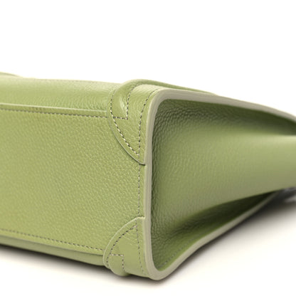 Celine Drummed Calfskin Nano Luggage Green 11 of 11