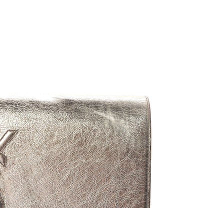 Saint Laurent Metallic Calfskin Monogram Large Belle De Jour Clutch Gold 8 of 12