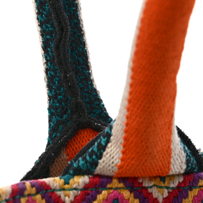 Christian Dior Canvas Embroidered Large Mexican Crafts Book Tote Orange Multicolor 11 of 12