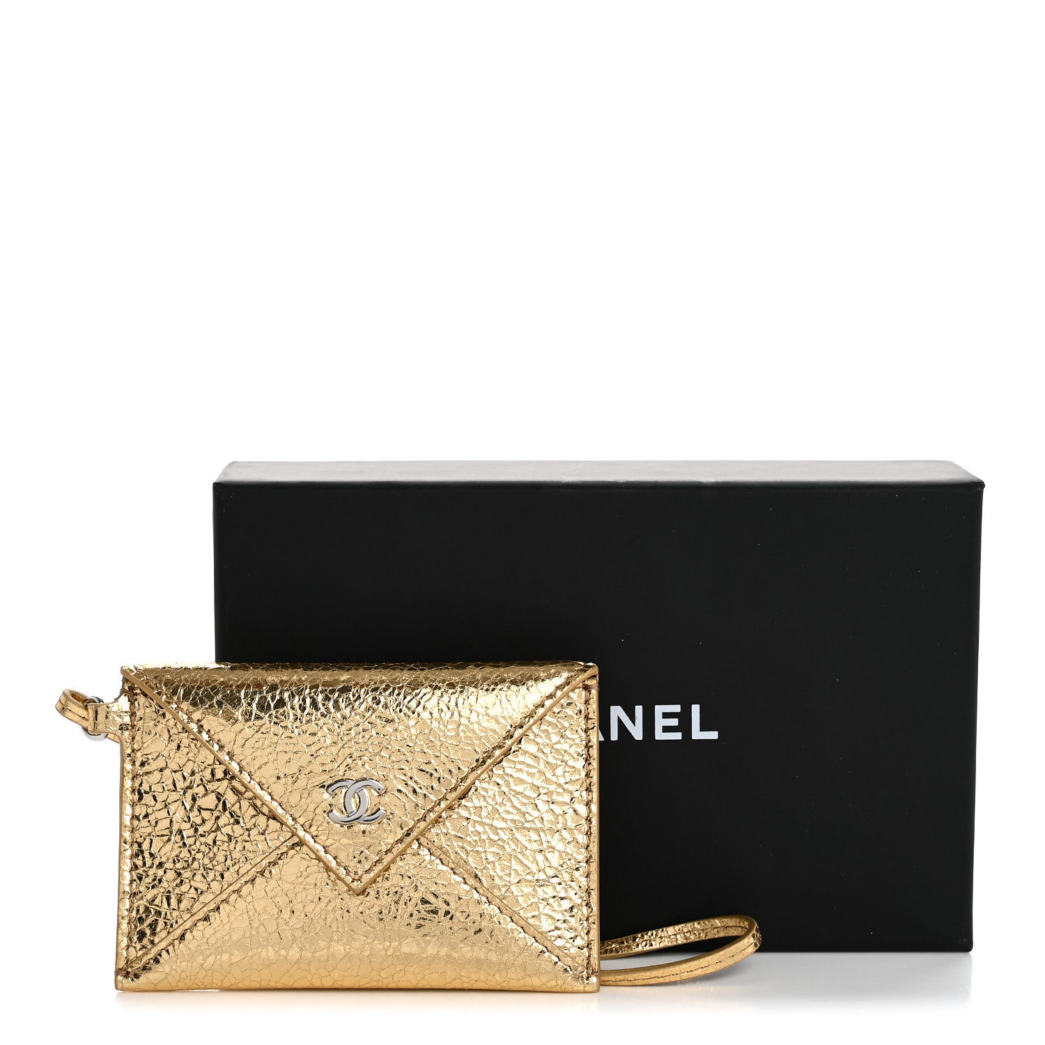 Chanel Metallic Lambskin Card Holder Bag Charm Gold 8 of 8