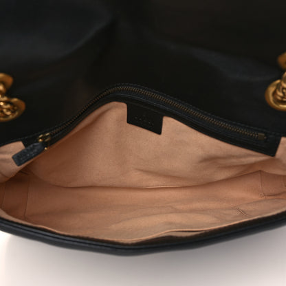 Gucci Calfskin Matelasse Medium GG Marmont Shoulder Bag Black 5 of 9