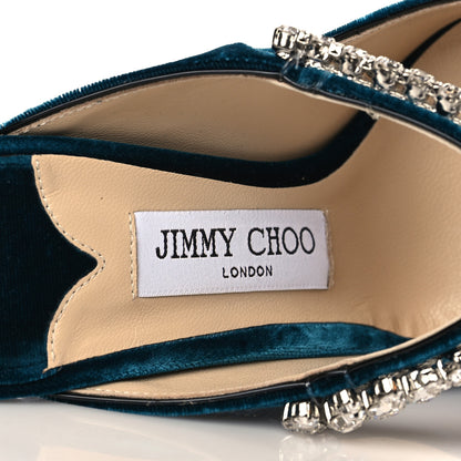 Jimmy Choo Velvet Crystal Bing 100 Pumps 37 Blue 7 of 8