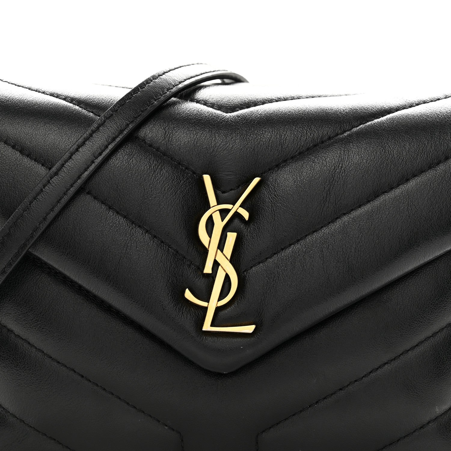 Saint Laurent SAINT LAURENT Calfskin Y Quilted Monogram Toy Loulou Crossbody Bag Black 9 of 13