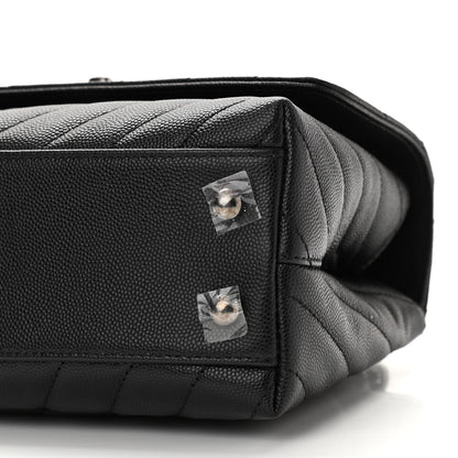 Chanel Caviar Chevron Quilted Mini Coco Handle Flap Black 10 of 11
