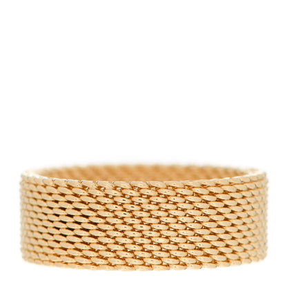 Tiffany 18K Yellow Gold Wide Somerset Mesh Ring 50 5.5 3 of 4