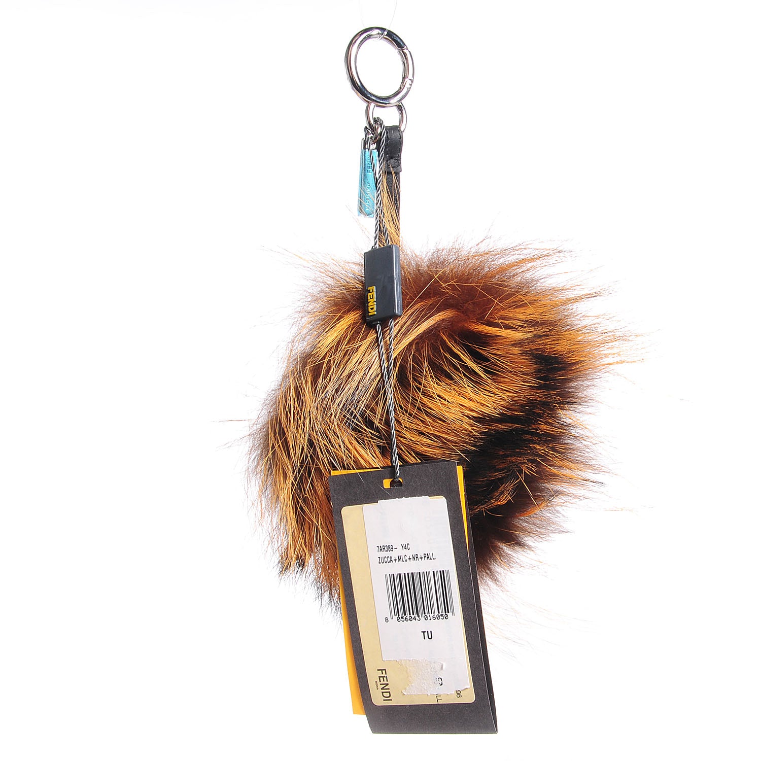 Fendi Fox Mink Rabbit Fur Vitello Flamingo Kooky Monster Bag Bug Charm Zucca Multicolor Black 2 of 6
