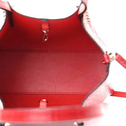 Christian Louboutin Crocodile Embossed Calfskin Spiked Mini Cabarock Shopper Tote Red 5 of 10