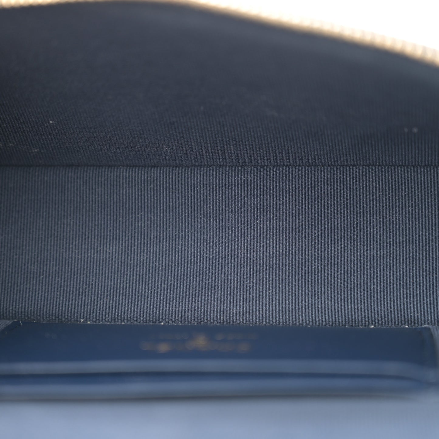 Caviar Quilted Top Handle Slim Vanity With Chain Navy