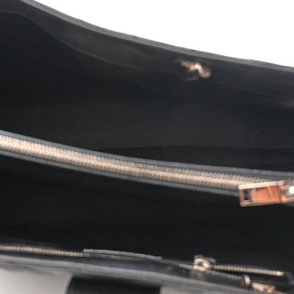 Saint Laurent Grain De Poudre Matelasse Chevron Monogram Shopping Bag Black 5 of 14