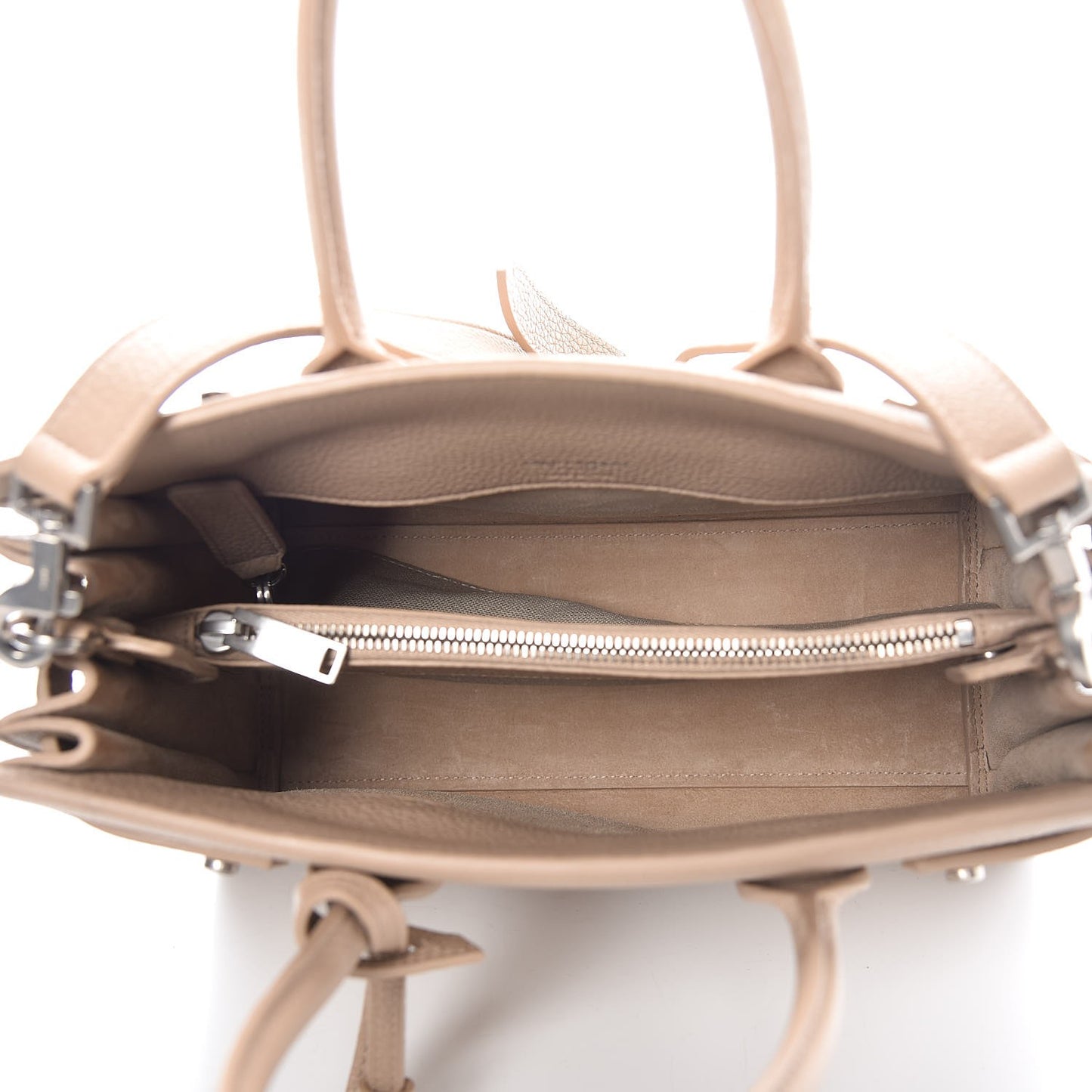 Grained Calfskin Baby Sac De Jour Souple Dark Beige