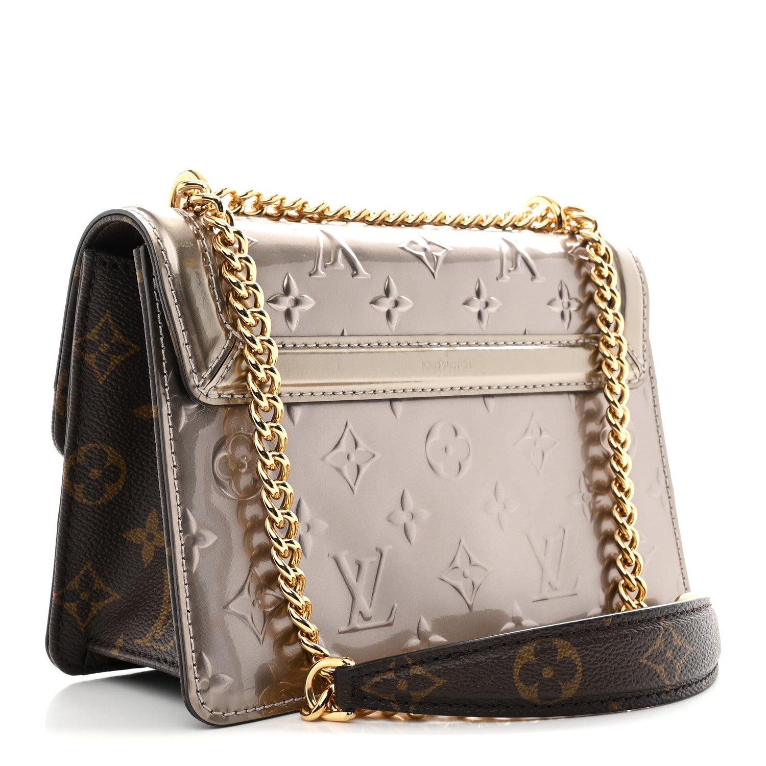Louis Vuitton Vernis Monogram Wynwood Metallic Taupe Grey 1822086