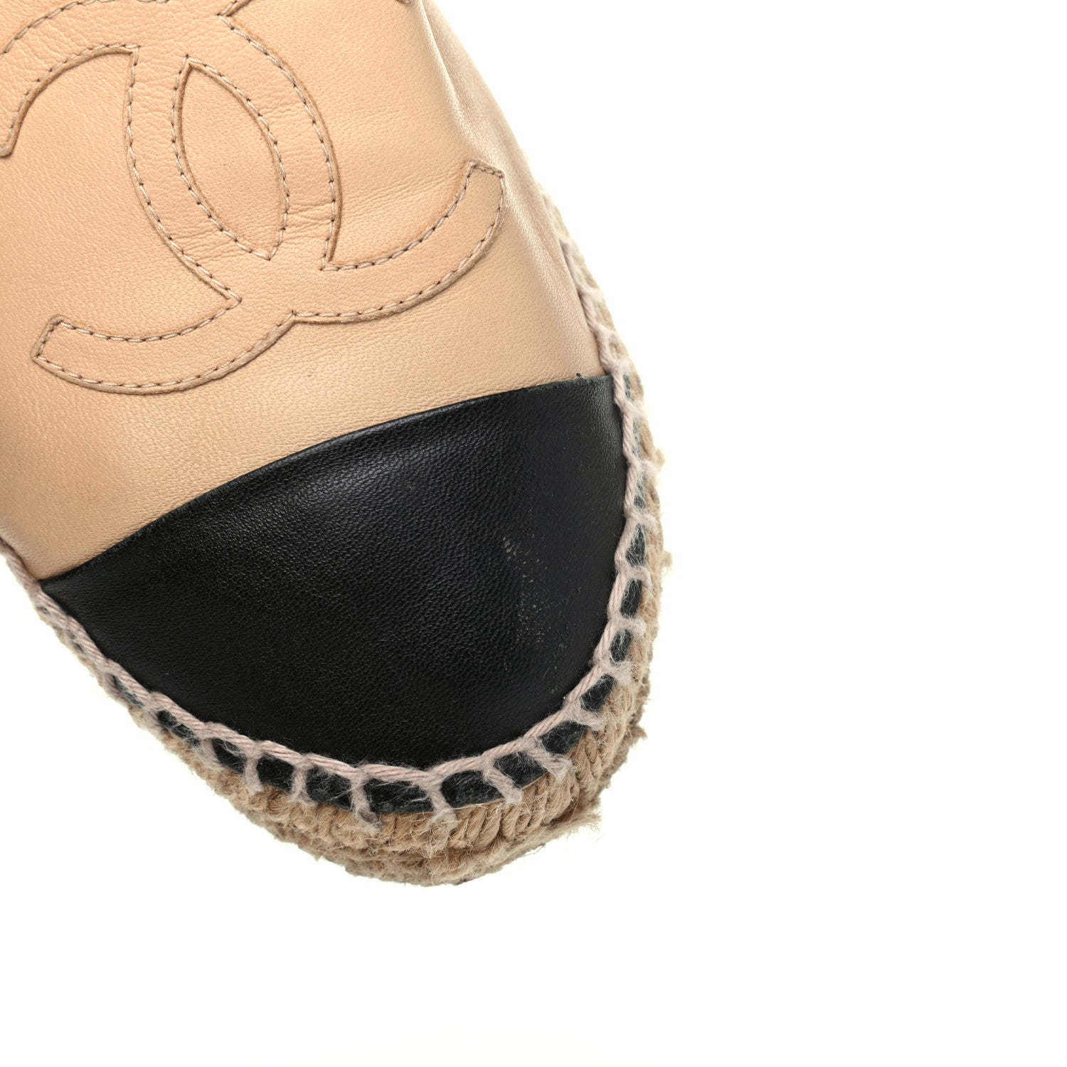 Chanel Lambskin CC Espadrilles 36 Beige Black 11 of 17