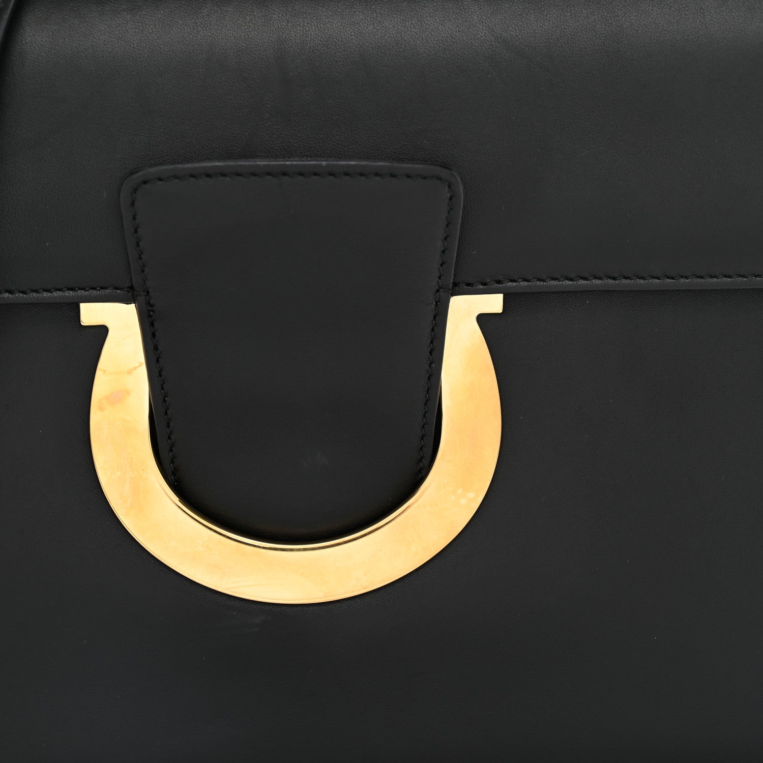 Salvatore Ferragamo Calfskin Thalia Flap Shoulder Bag Black 8 of 12