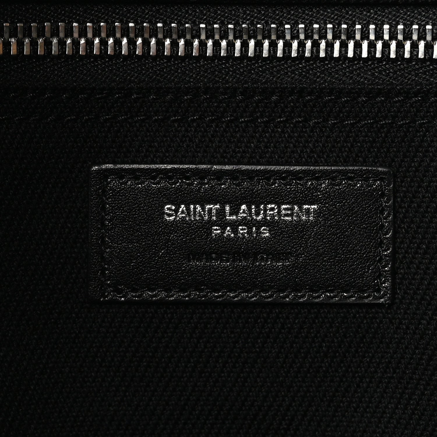 Saint Laurent Linen Calfskin Rive Gauche Tote Black 6 of 10